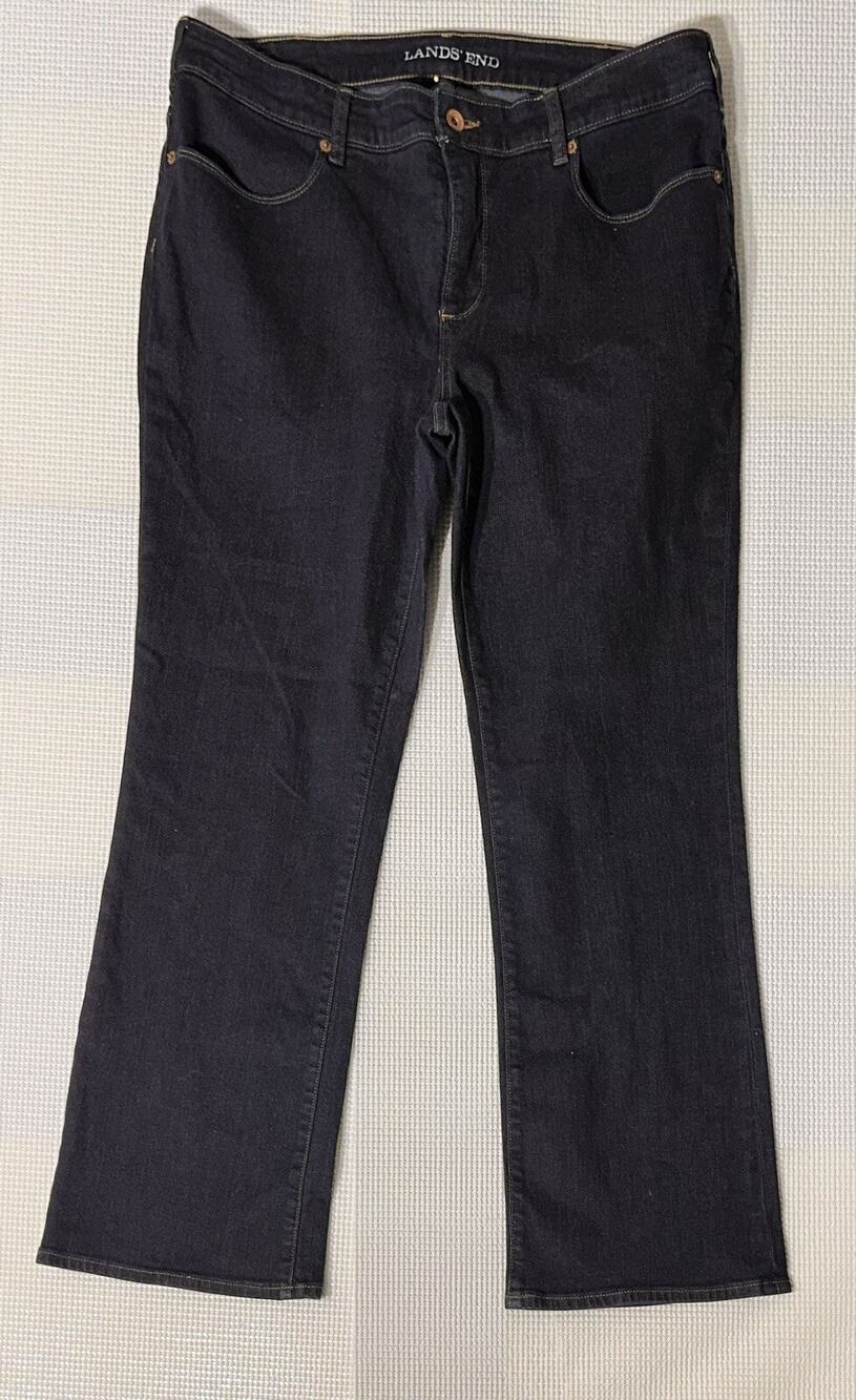Lands End Jeans Womens Size 14 Blue Bootcut Leg Denim Stretch